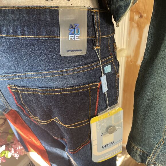 Azzure Denim Jacket Jeans Pants Set Suit Straight Y2K Vintage Hip Hop Corduroy - Picture 7 of 7
